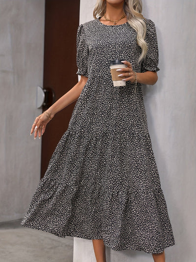 Harriet - Casual Round Neck Dress With Ruffle Detail
