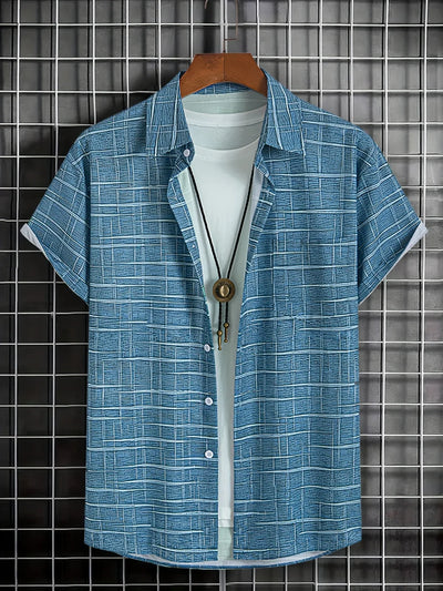 Haroyan - Stylish Plaid Stripe Pattern Shirt